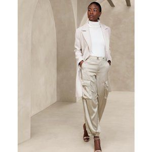 SATIN PARACHUTE PANT NWT Banana Republic Factory Size XS Color: Crystal Sand